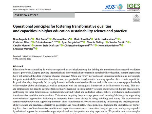 Publication on transformative capacities